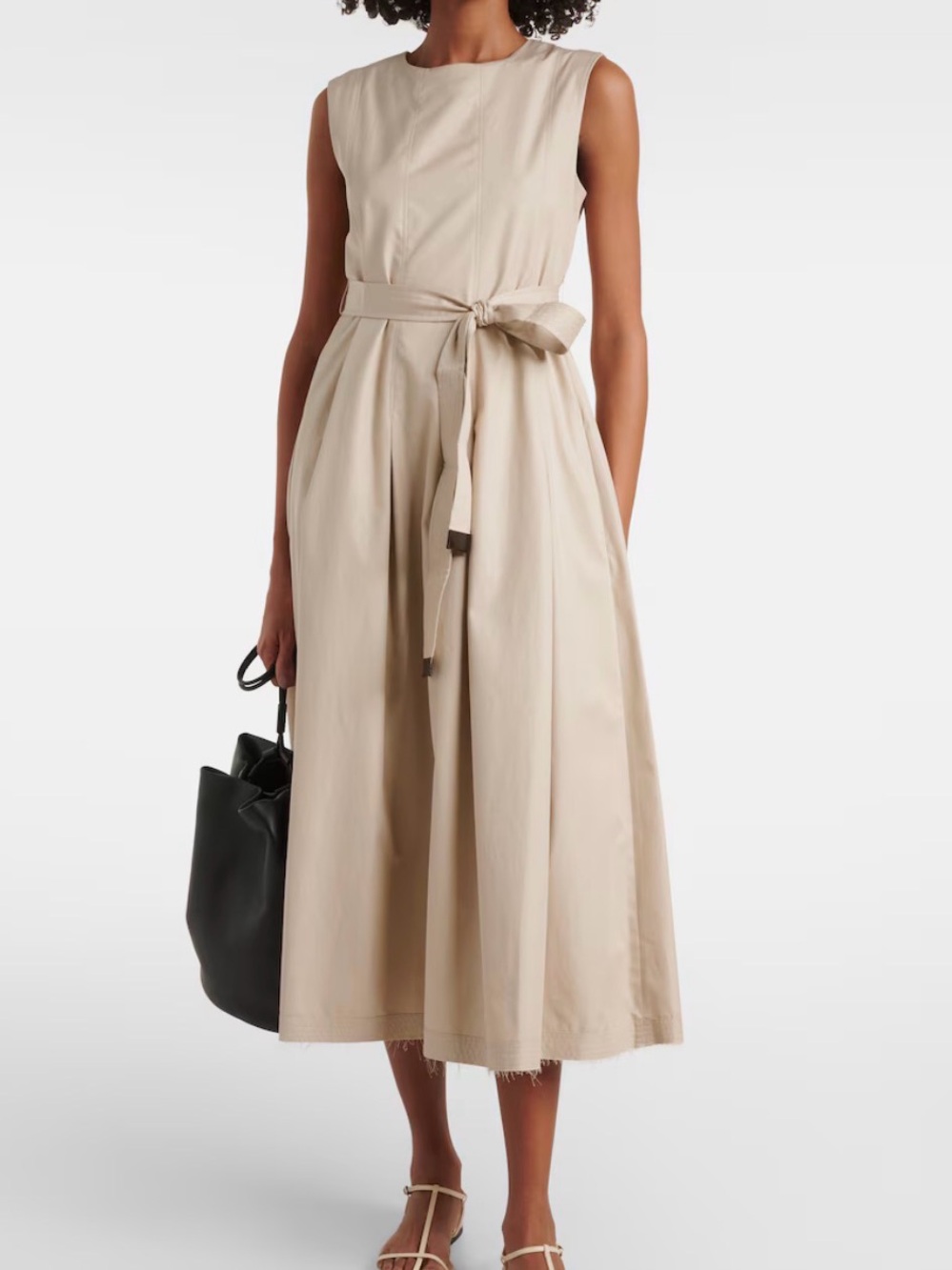 MaxMara 
Amina pleated cotton midi dress New